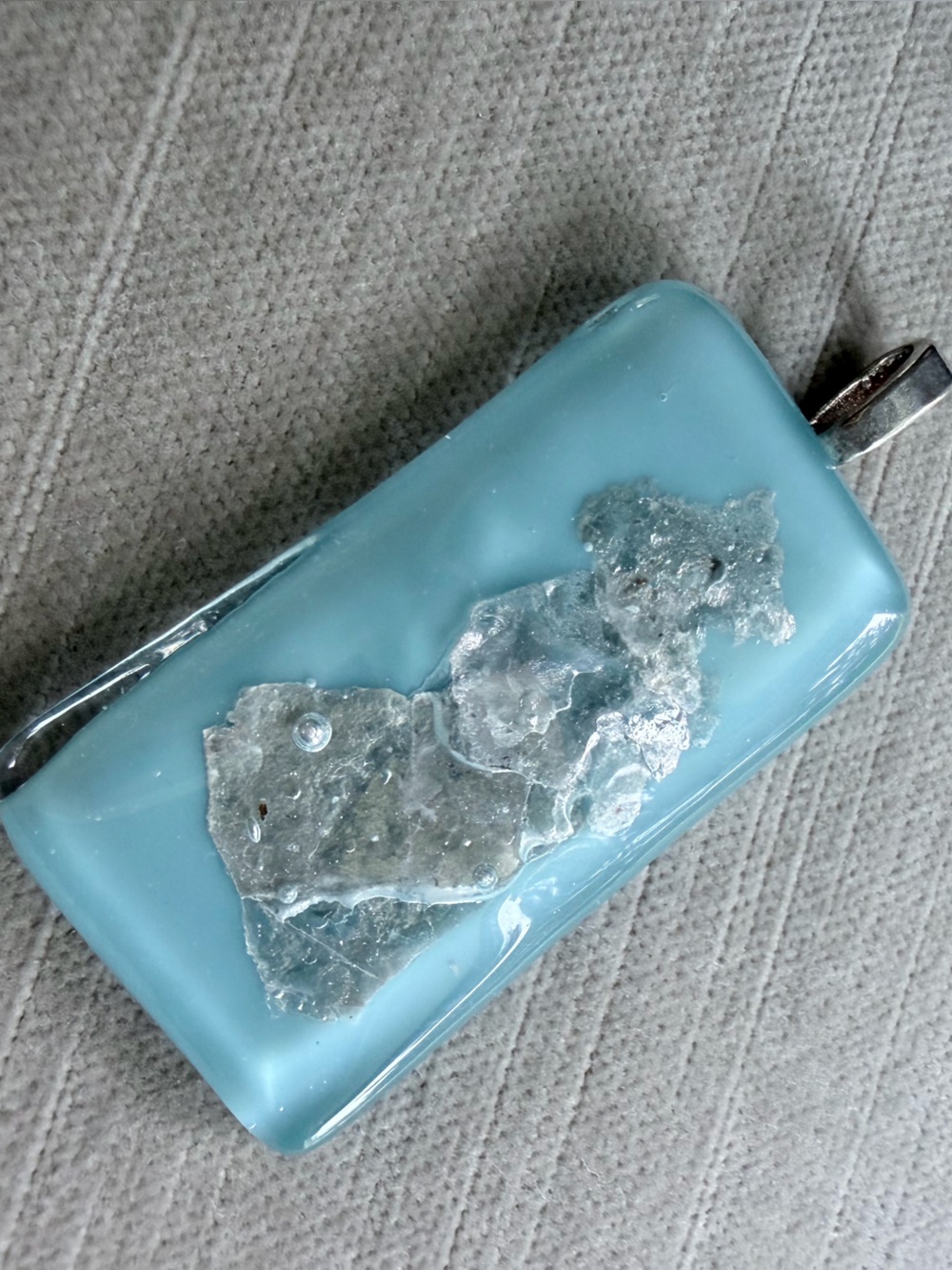 Light Blue Mica Stone Pendant